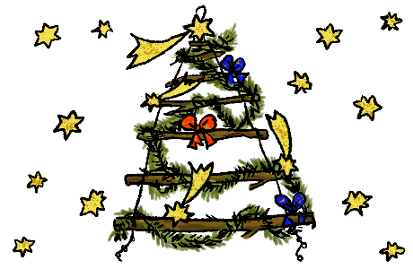 Vianočný stromček z konárikov